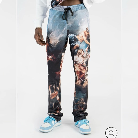 Left Point Loose Fit Pants XL Streetwear Classic Art Painting Skater Avant Garde - Picture 1 of 14